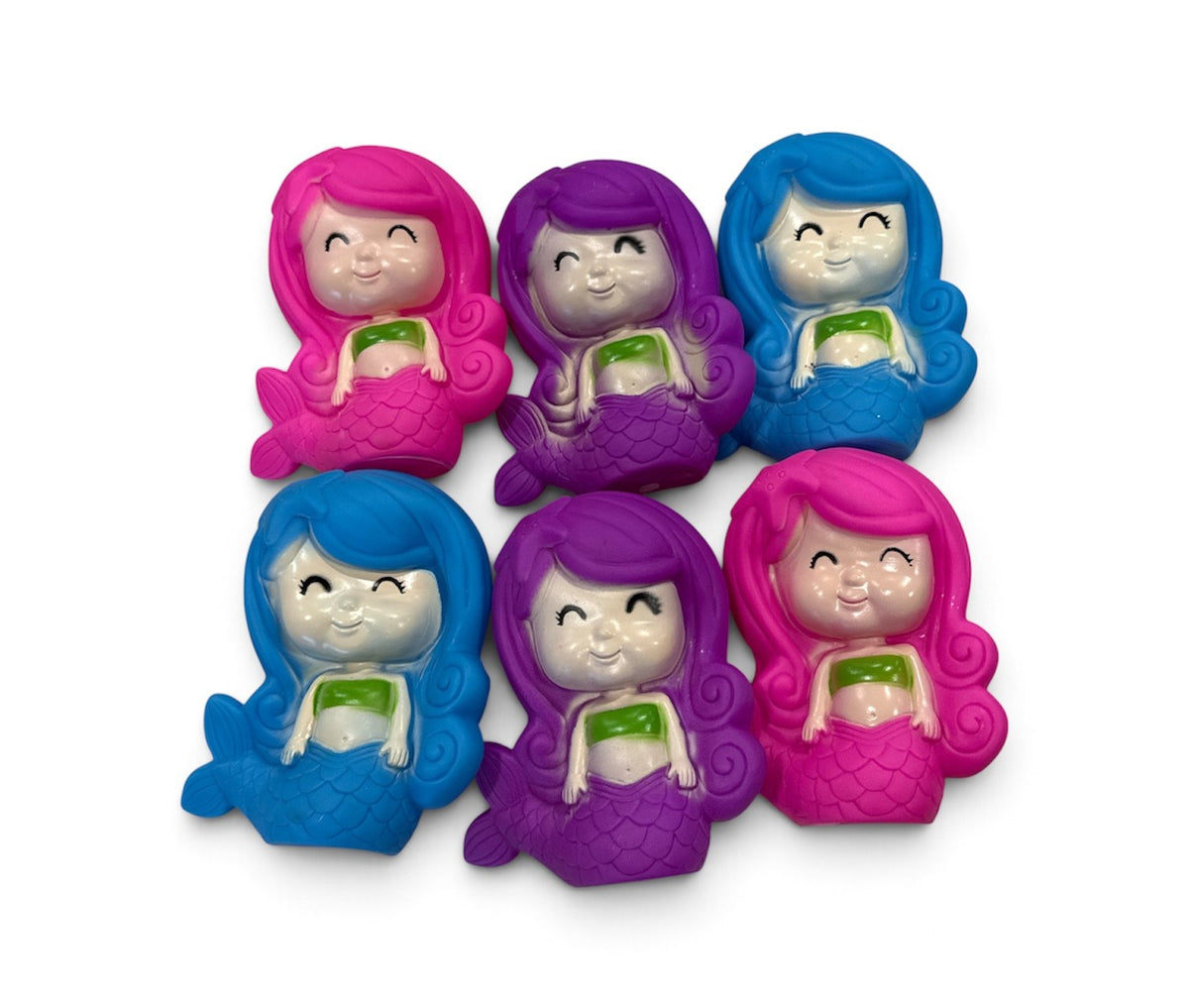 6" Assorted Rubber Mermaids 6pc