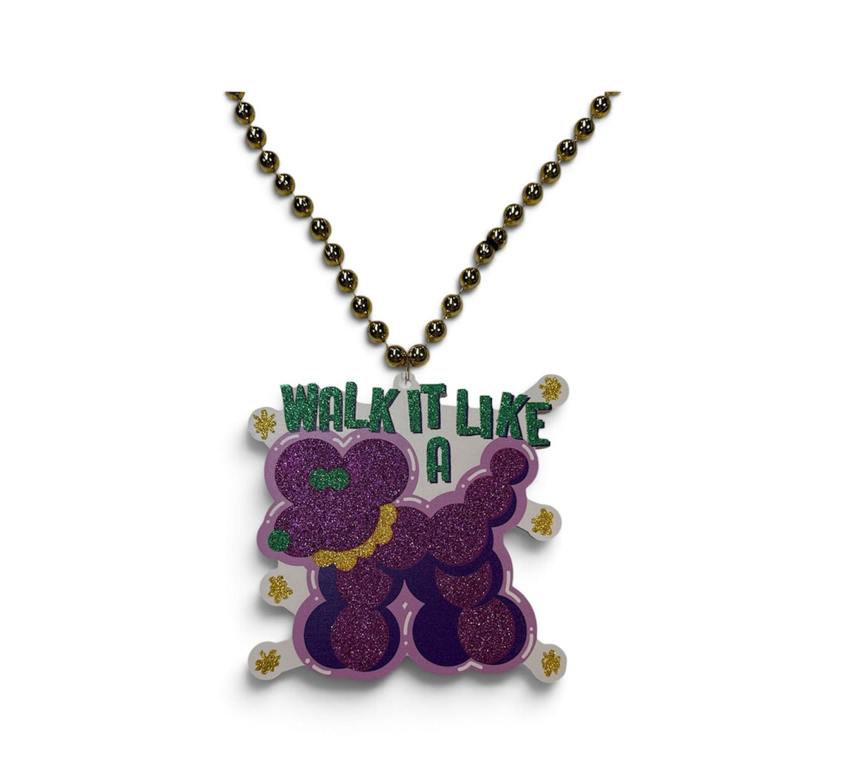 36" Glitter Dog Bead