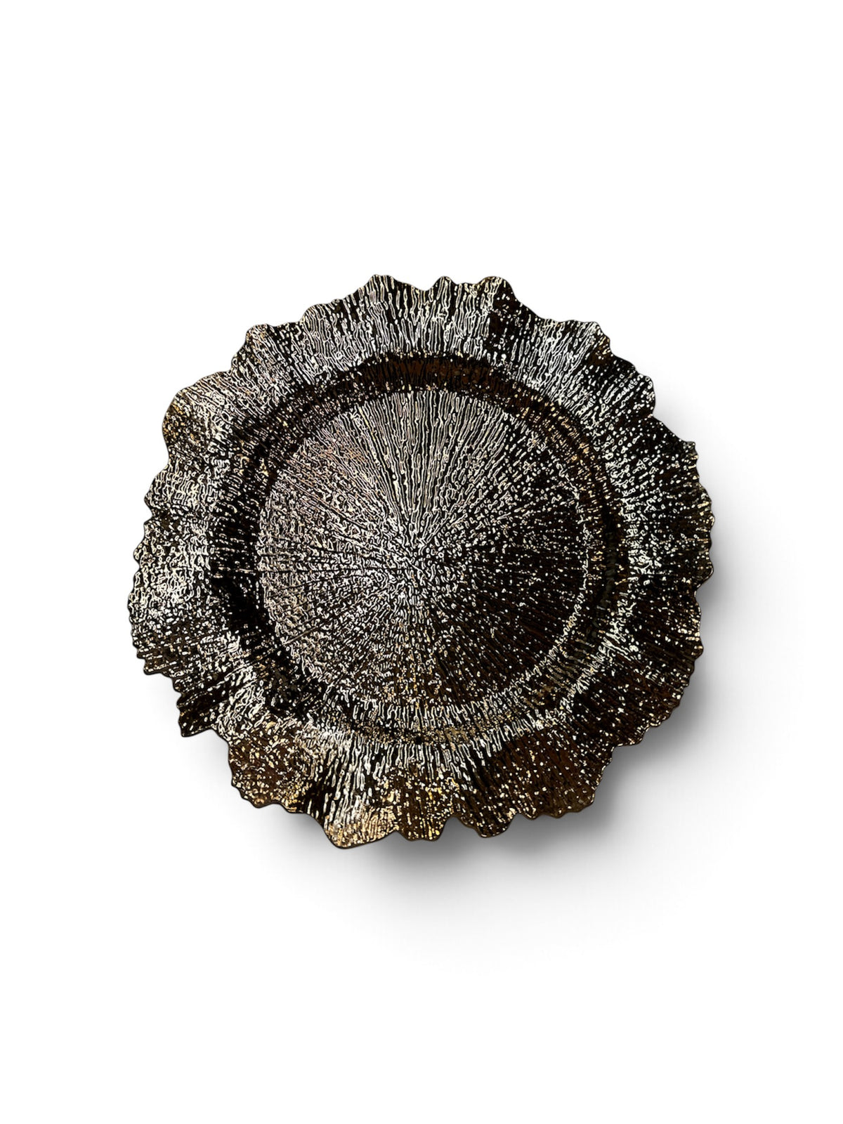 13" Ruffled Gold Charger Plate