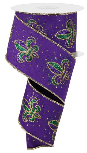 2.5" X 10yd Fleur De Lis Ribbon