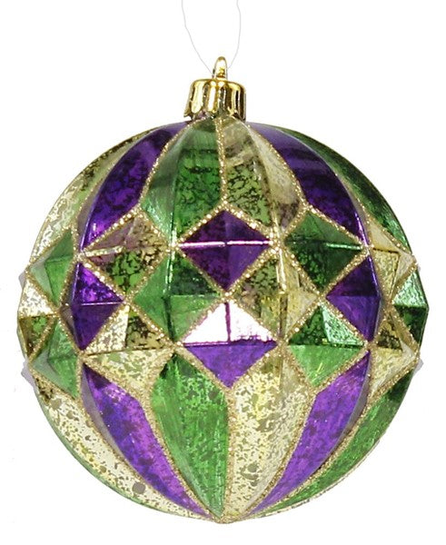 100mm Antique PGG Striped Diamond Ornament