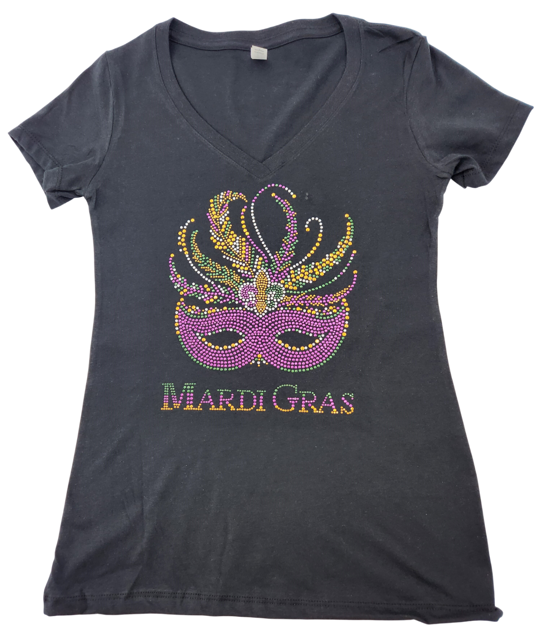 Mardi Gras Mask Rhinestone T-Shirt