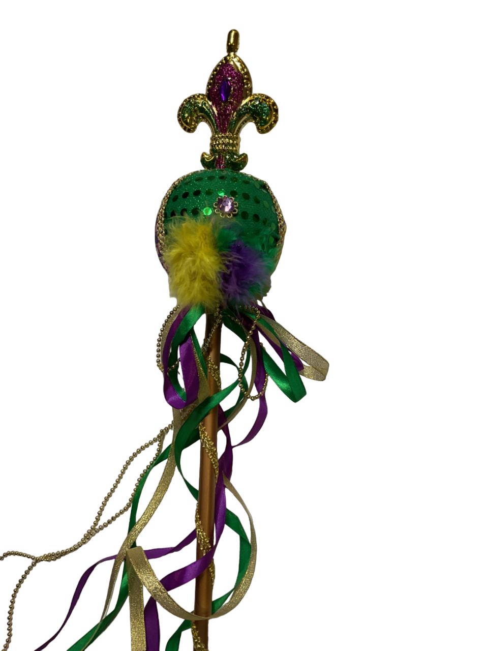20" Purple, Green and Gold Scepter