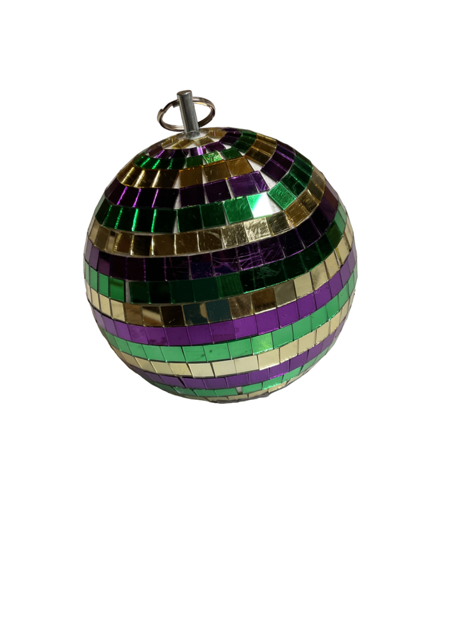 6" Purple, Green and Gold Mirror Ball