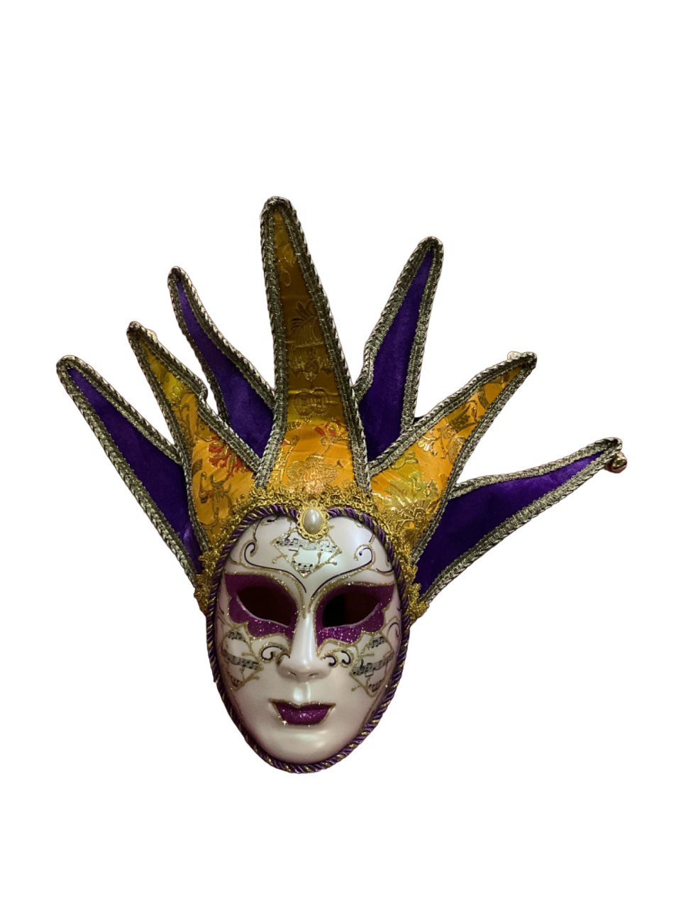 Purple Jester Head Face Mask