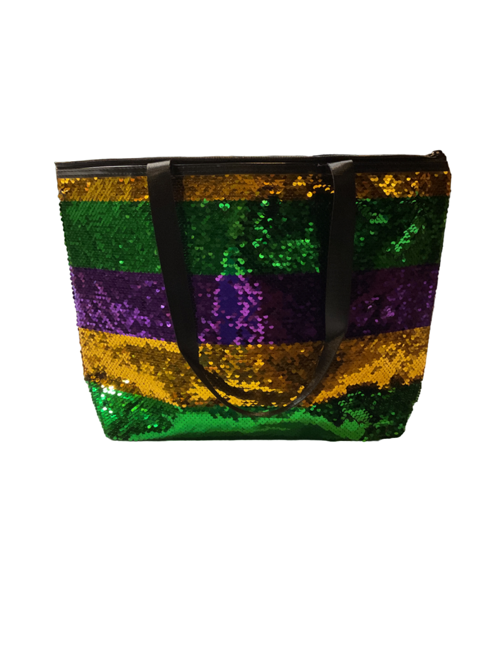 Purple, Green and Gold Sequin Tote Bag