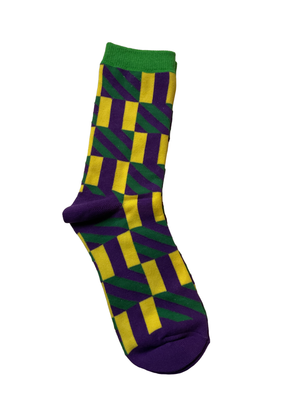 Purple, Green and Gold Square Socks