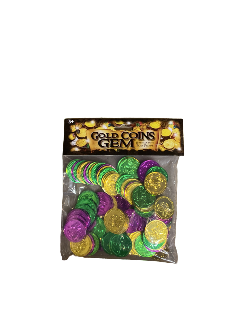Purple, Green and Gold Mardi Gras Coins 100pc