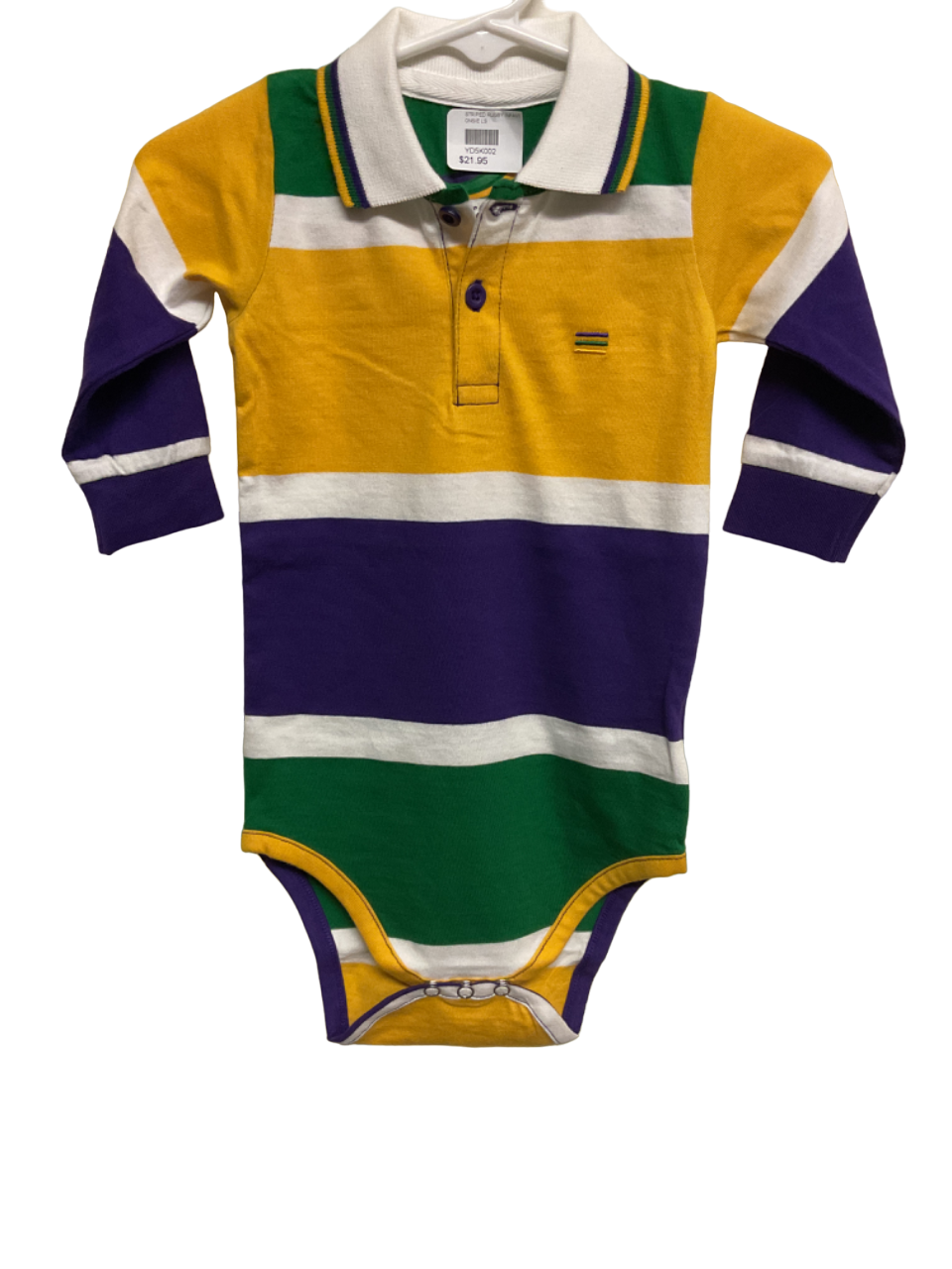 Thick Stripe Rugby Infant Onesie Long Sleeve