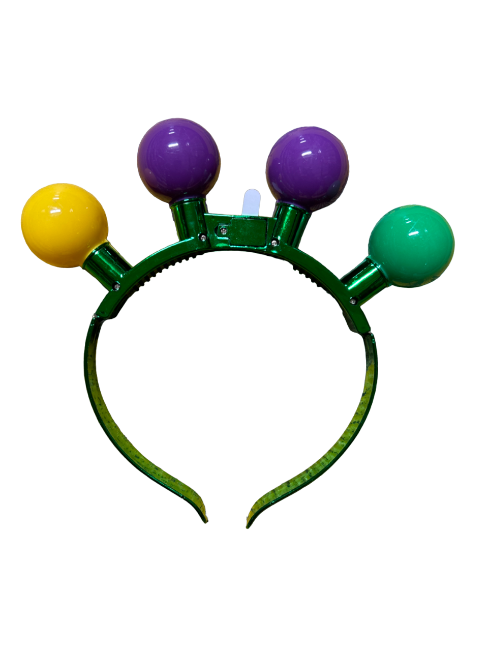 Purple, Green and Gold Light up Ball Headband