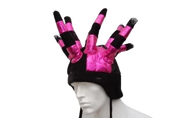 Black and Hot Pink Long Jester Hat