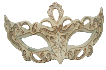 White and Silver Venetian Cateye Mask