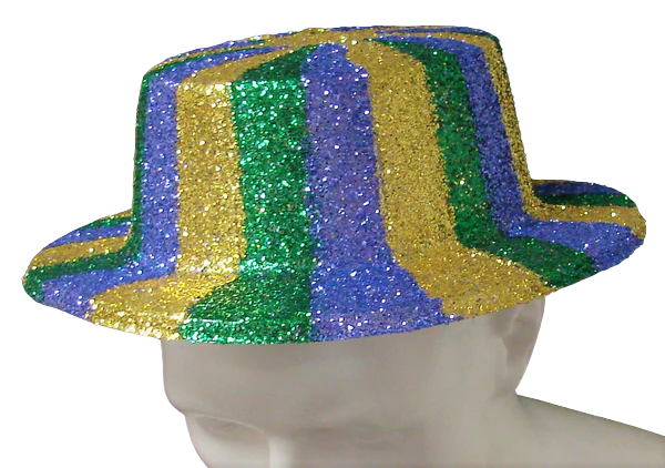 Purple, Green, and Gold Glitter Hat