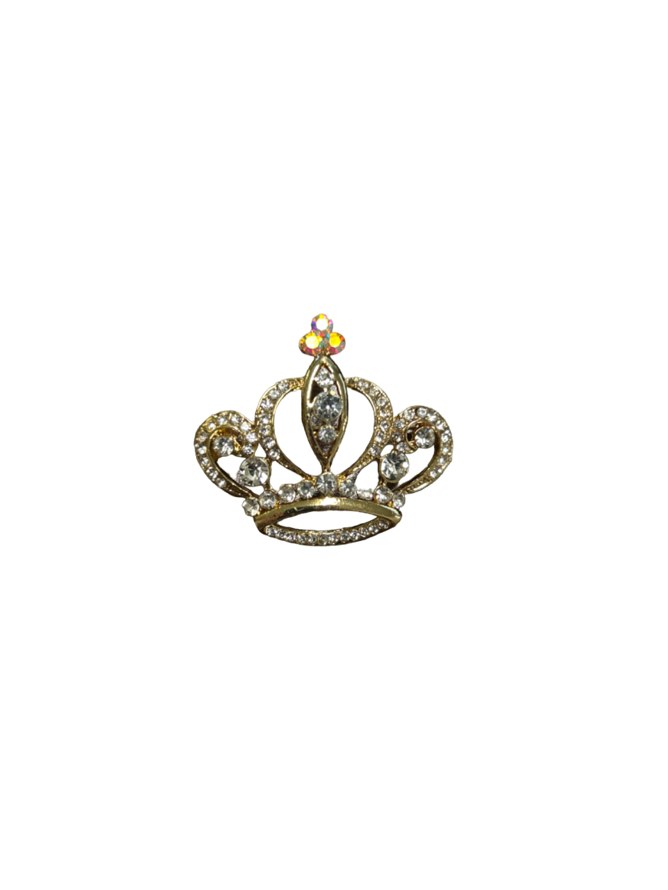 Gold W/ Rhinestones Crown PIn
