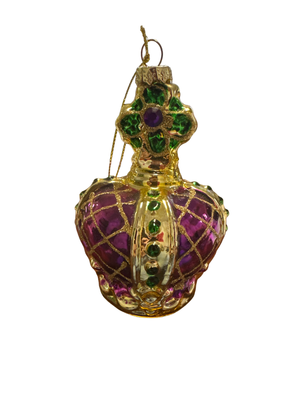 2.75" Crown Glass Ornament