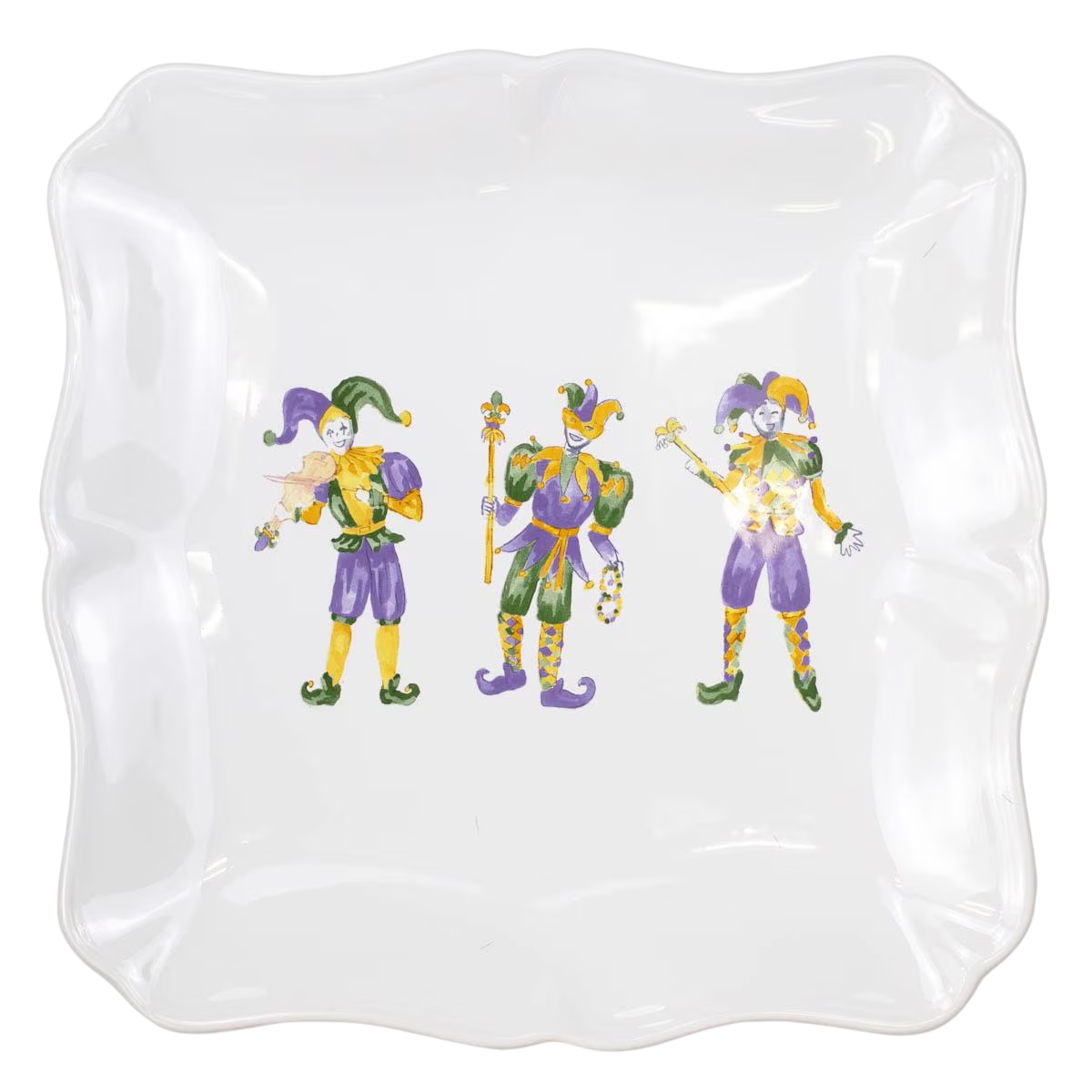 11.5" x 11.5" Mardi Gras Jester Platter