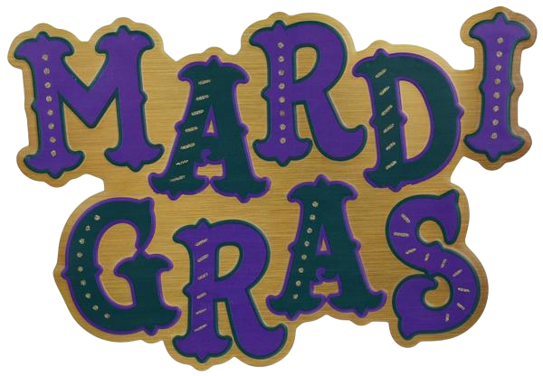 16" x 11" Metal Glitter Mardi Gras Sign