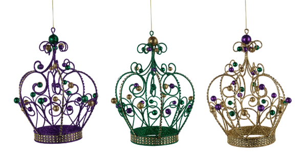 9" x 7" PGG Crown Ornaments pc