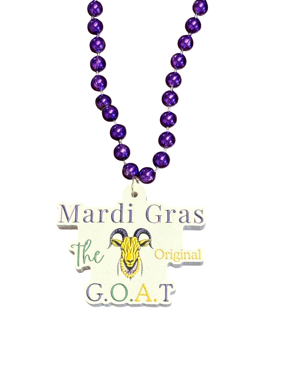 36" 10mm Mardi Gras G.O.A.T Bead