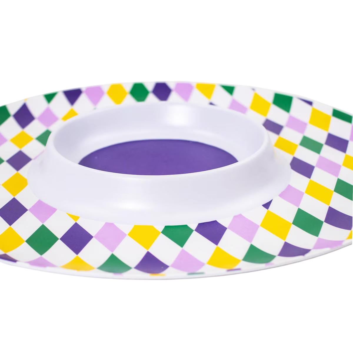 15" Mardi Gras Harlequin Chip & Dip