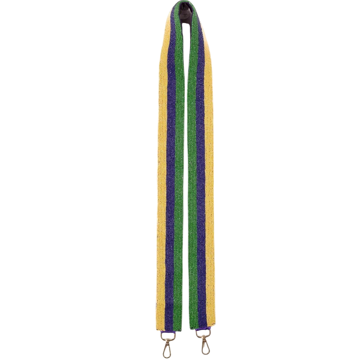 44" Mardi Gras Striped Beaded Purse Strap