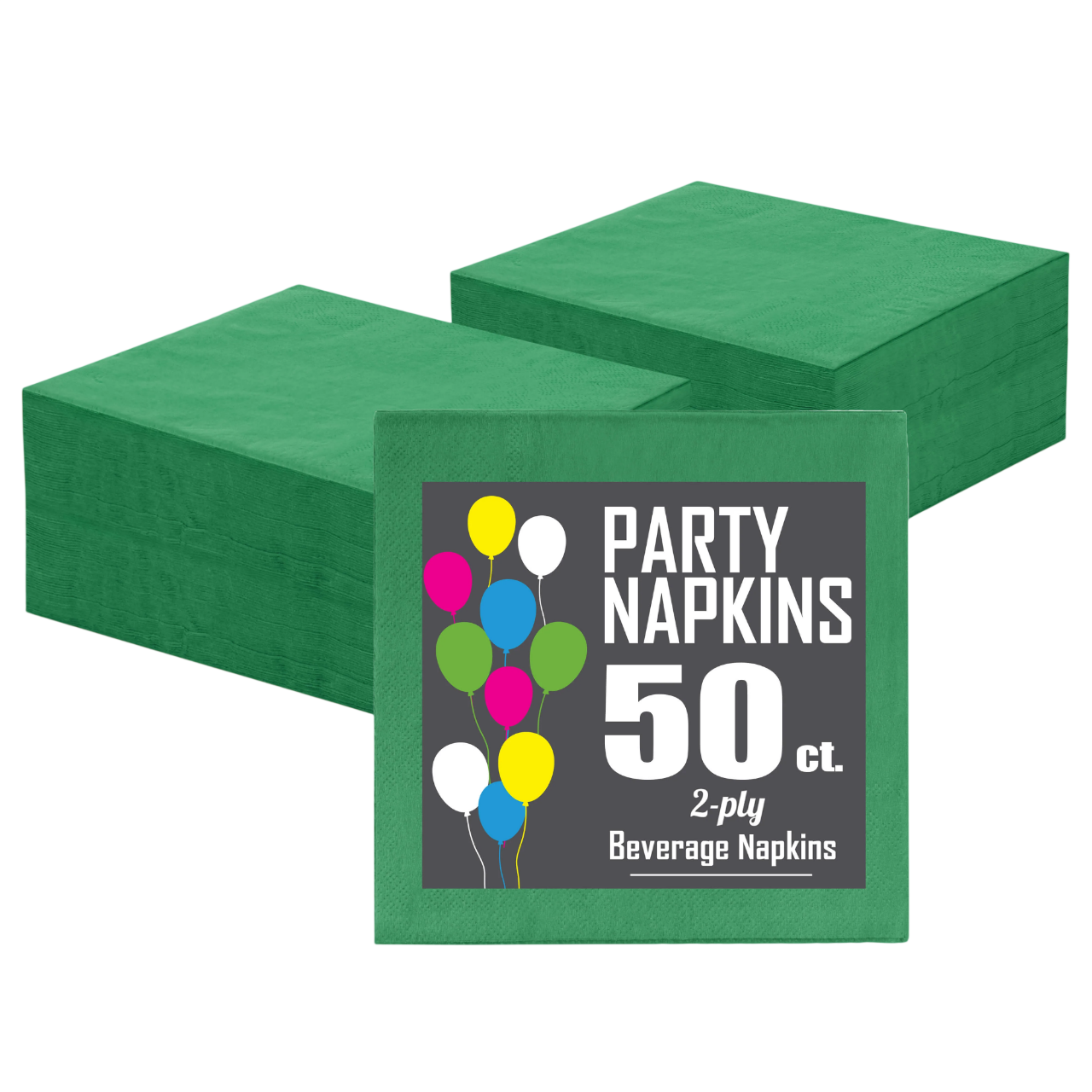 Green Beverage Napkins 50ct