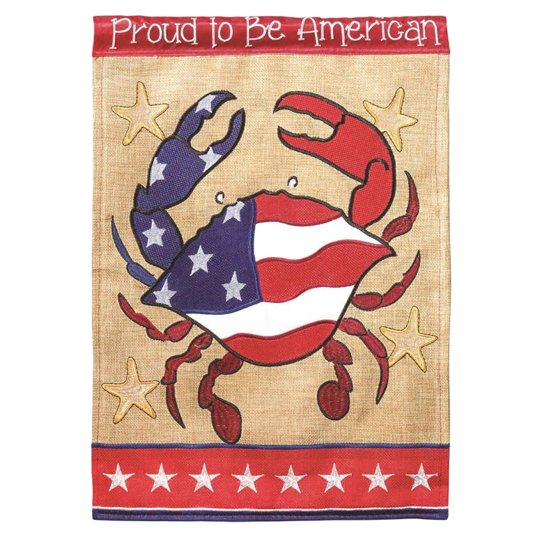 13x18 Proud to be American Crab Flag