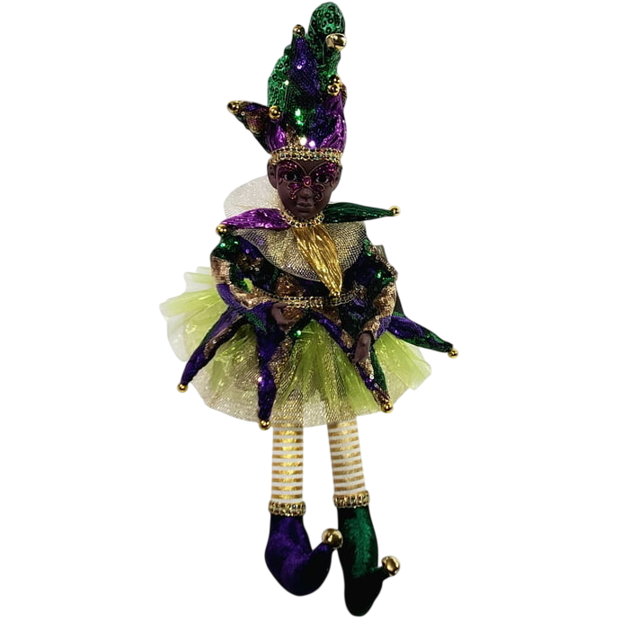 17" PGG Sitting Black Face Jester