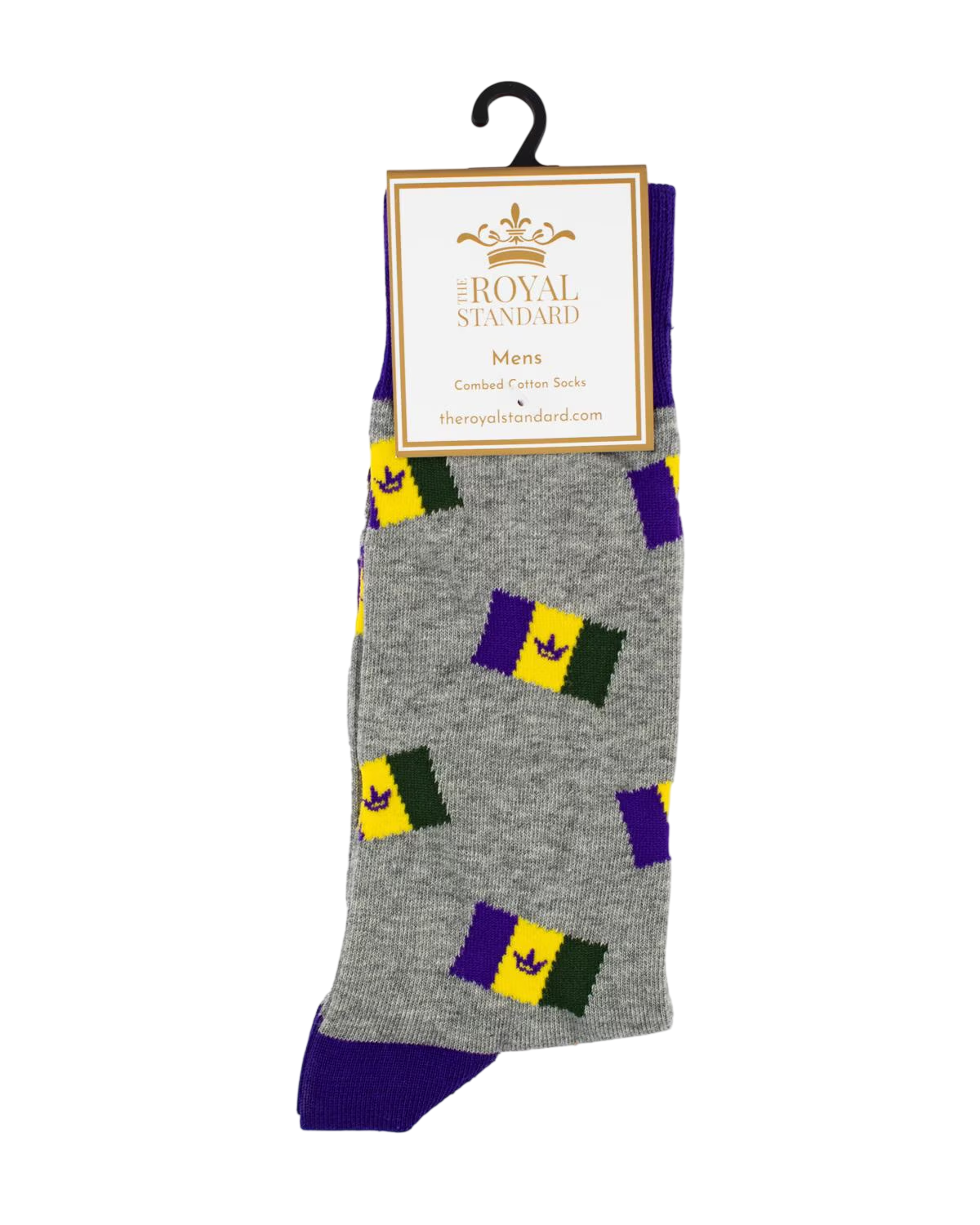 Gray Mardi Gras Flag Socks