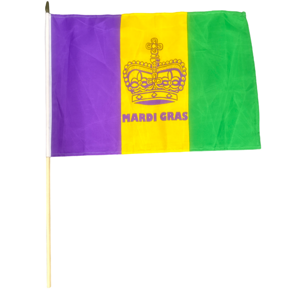 2x3 Mardi Gras King Queen Crown Diagonal Flag - Multicolor Polyester Banner With Grommets