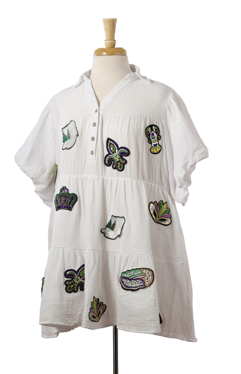 MG White Patch Dress