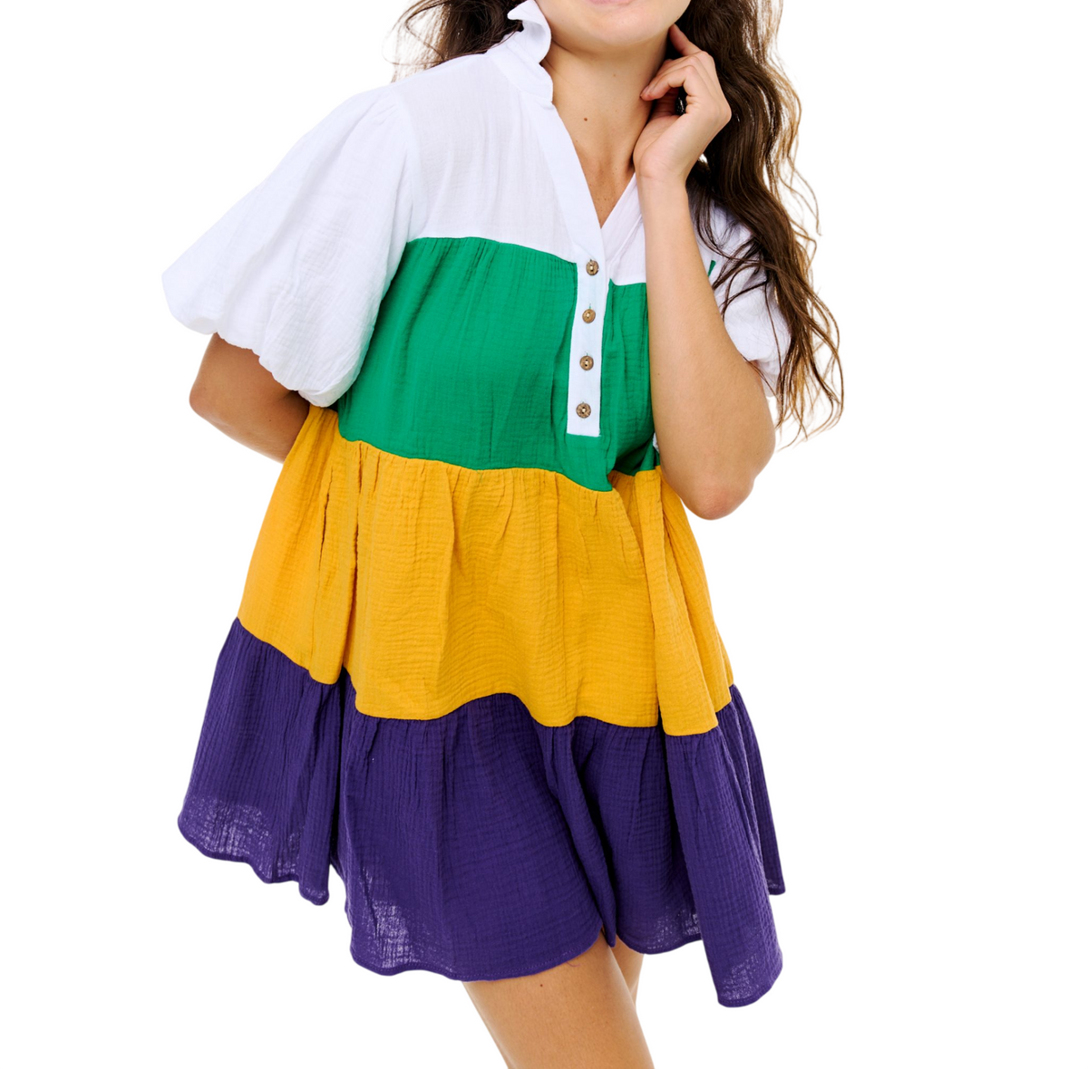 PGG Color Block Mardi Gras Dress