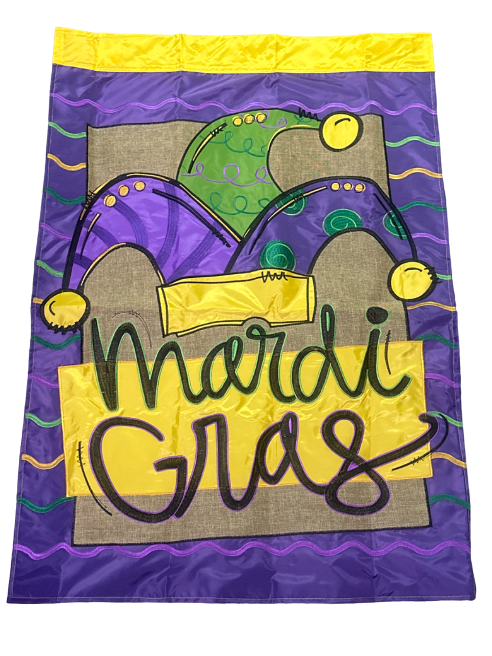 29" x 42" Mardi Gras Jester Hat Flag