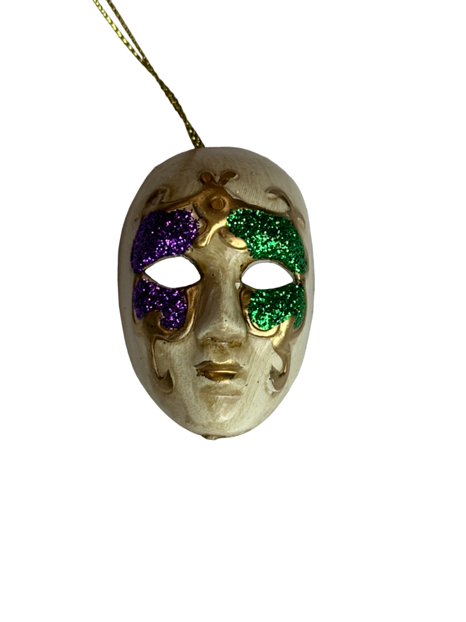 2.5" Purple, Green, & Gold Mask Ornament/Magnet pc