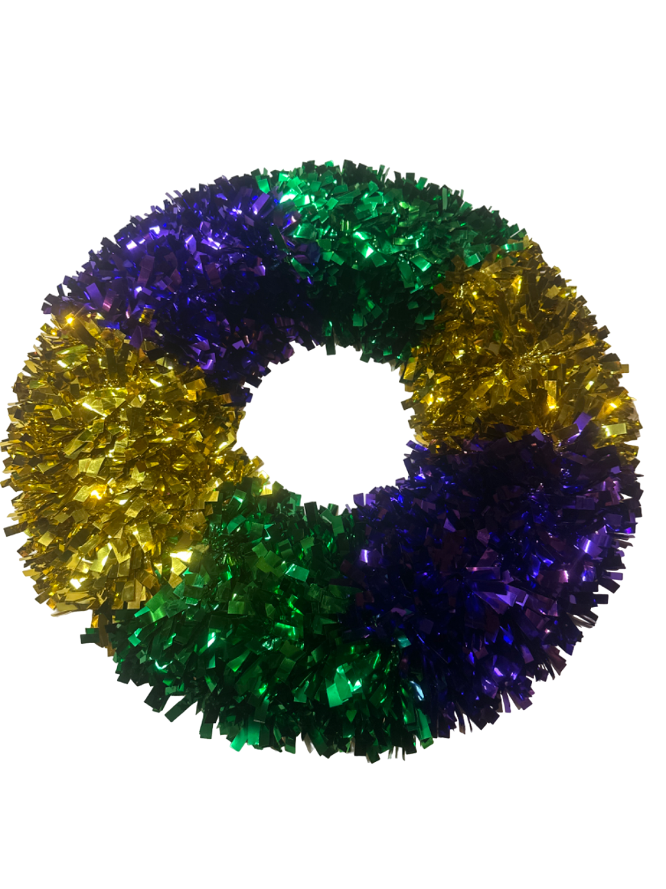 24" Purple, Green, and Gold Tinsel Wreath