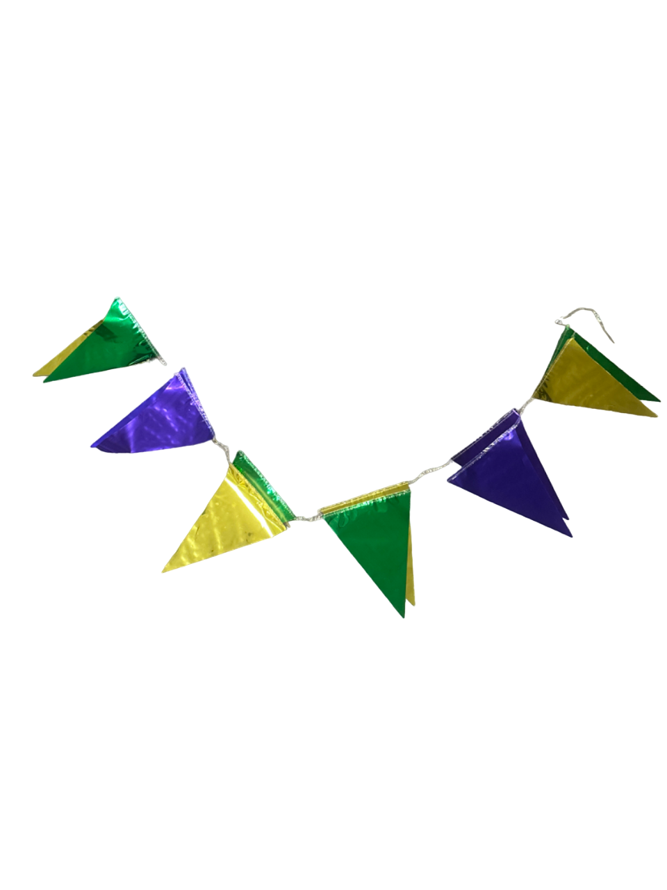 12' Purple, Green, and Gold Pennant Banner