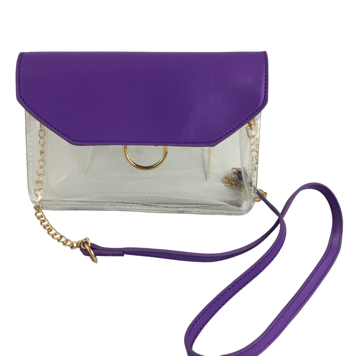Purple Trim Clear Purse