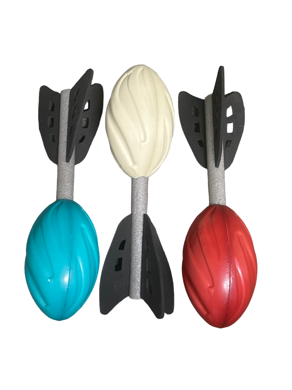 11" Cream, Turquoise, & Maroon Rocketballs 6pc