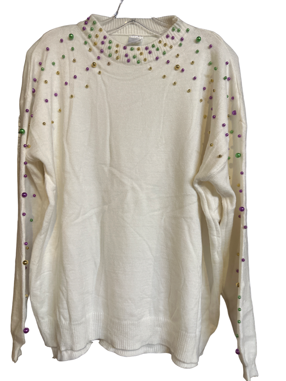 Mardi Gras Pearl Sweater