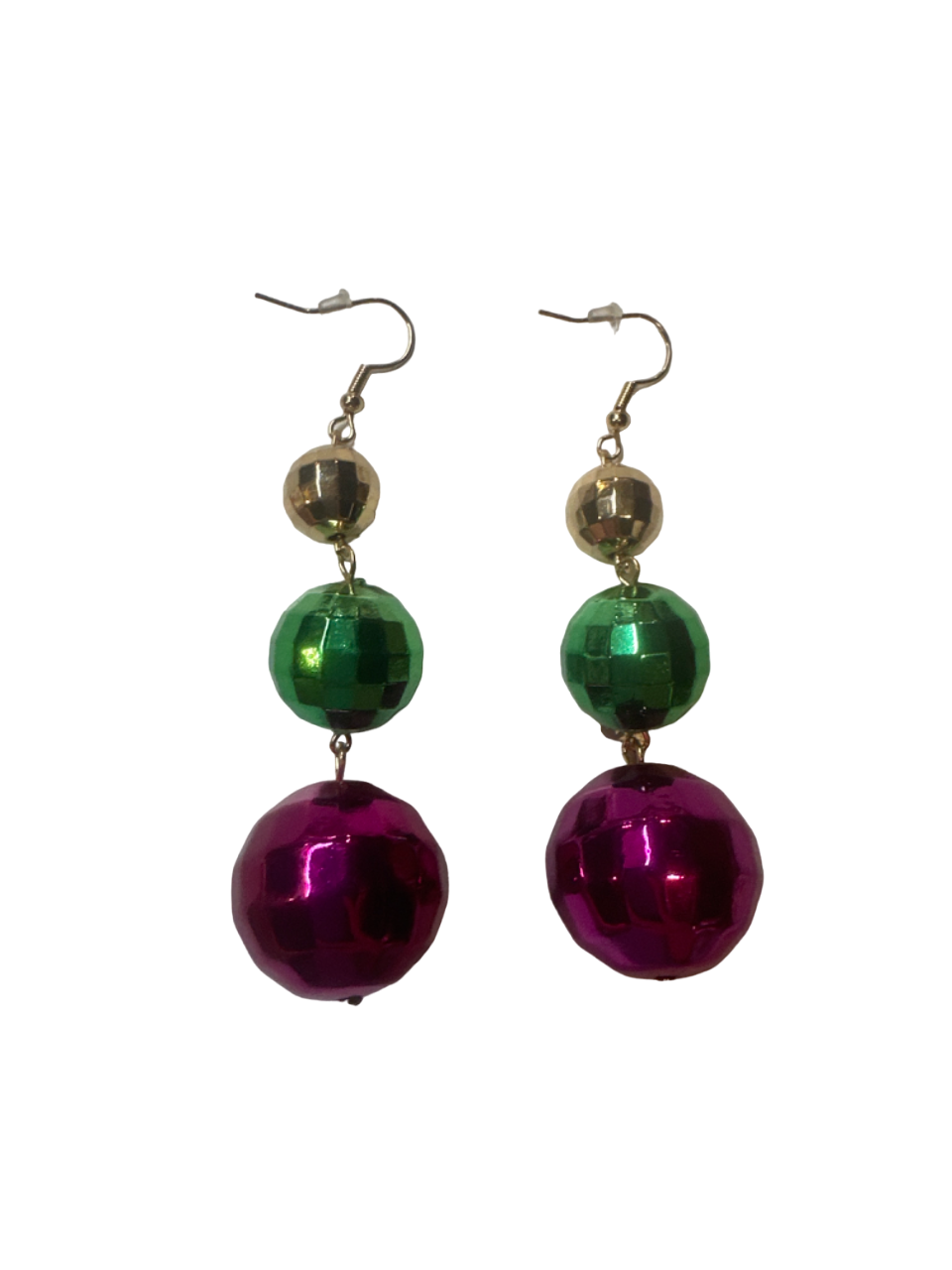 Mardi Gras Disco Ball Earrings