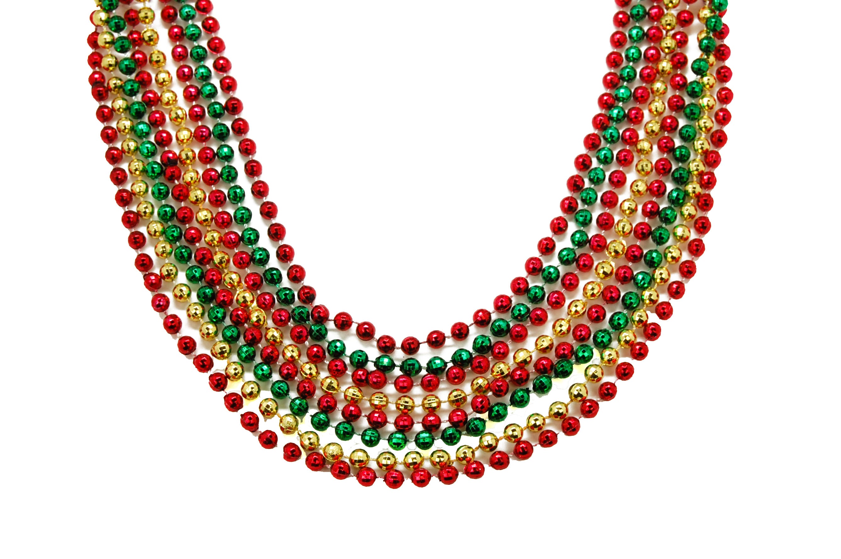 33" 7mm Global Beads Red, Green, and Gold