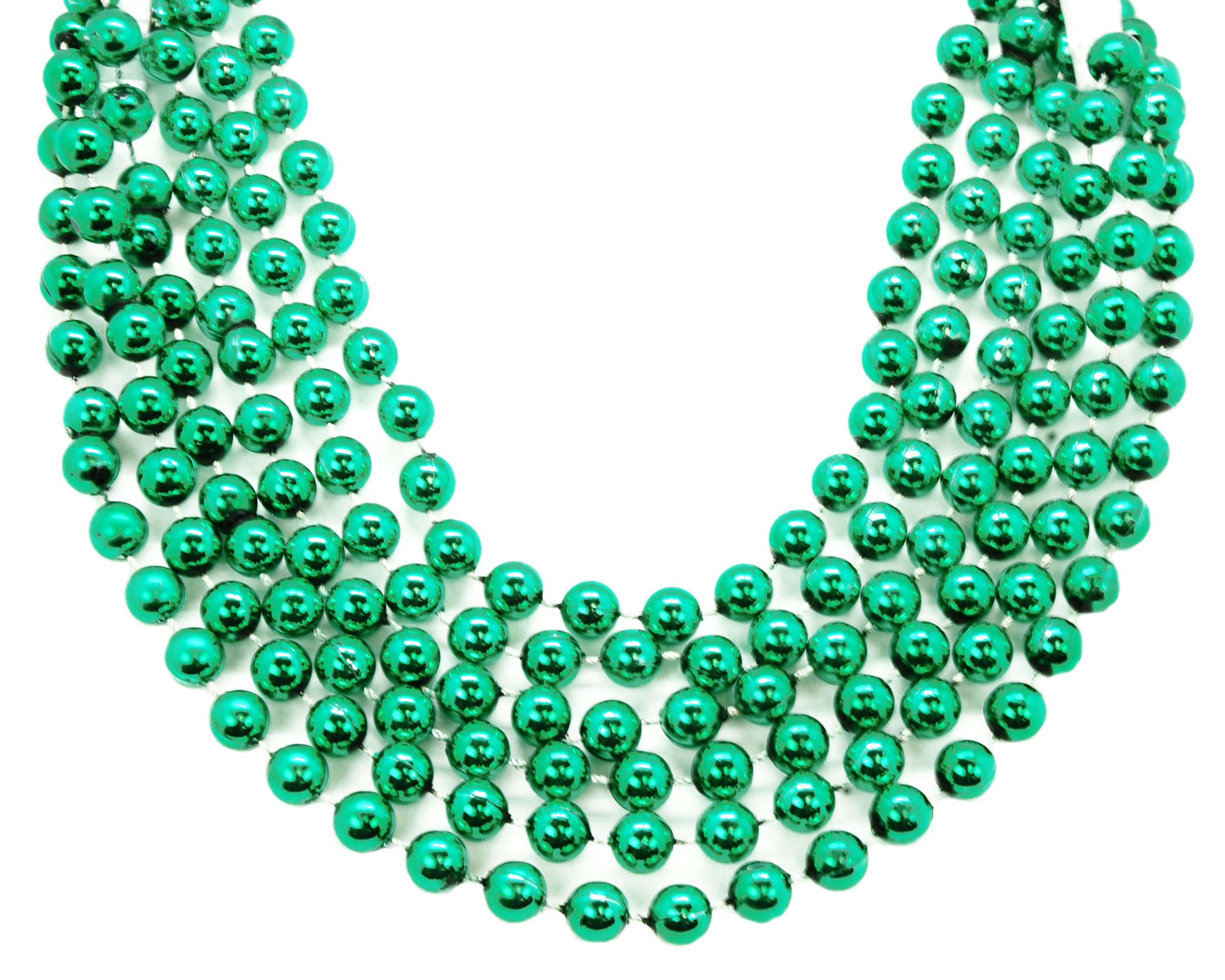 48" 12mm Round Beads Green