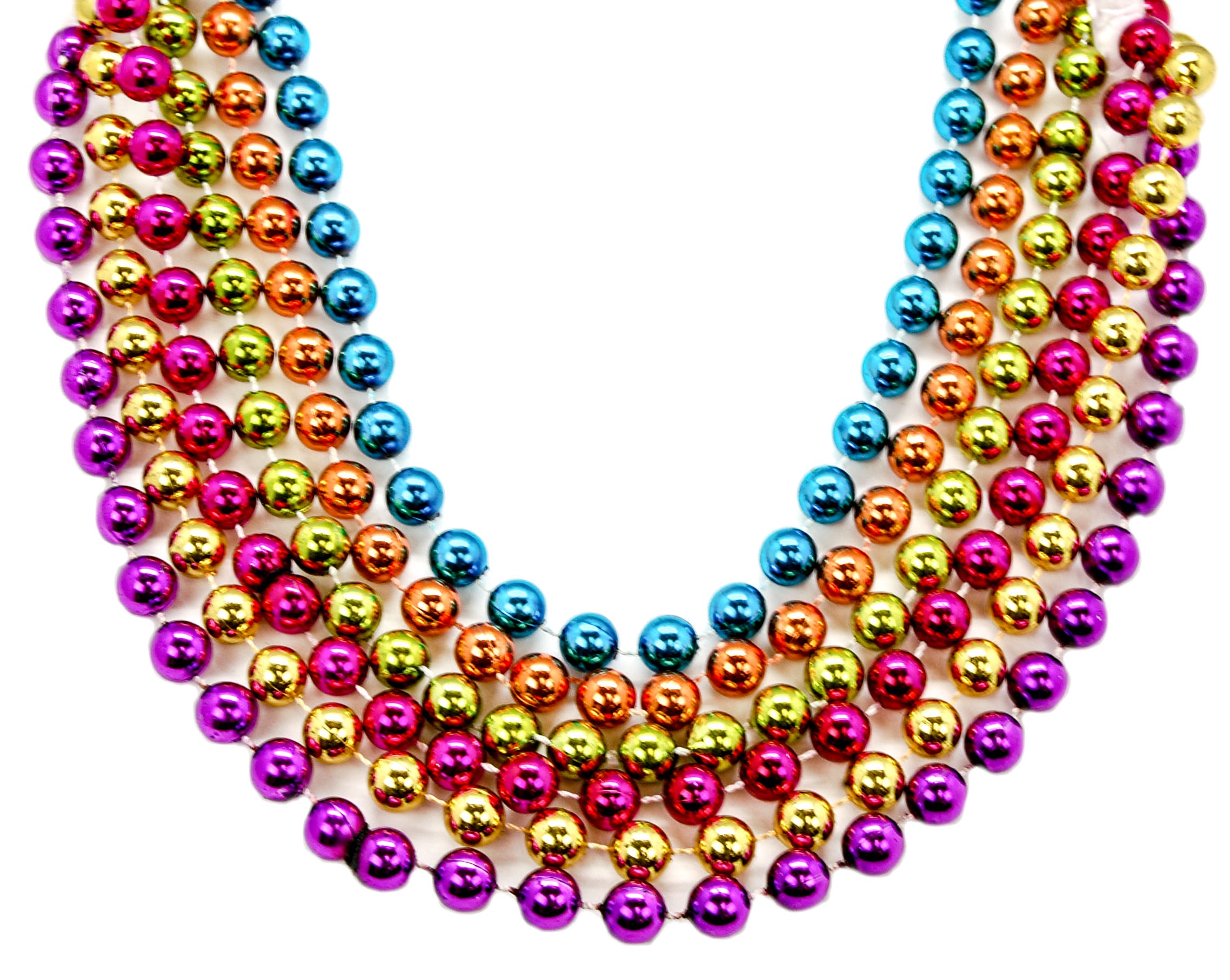 48" 12mm Round Beads Neon