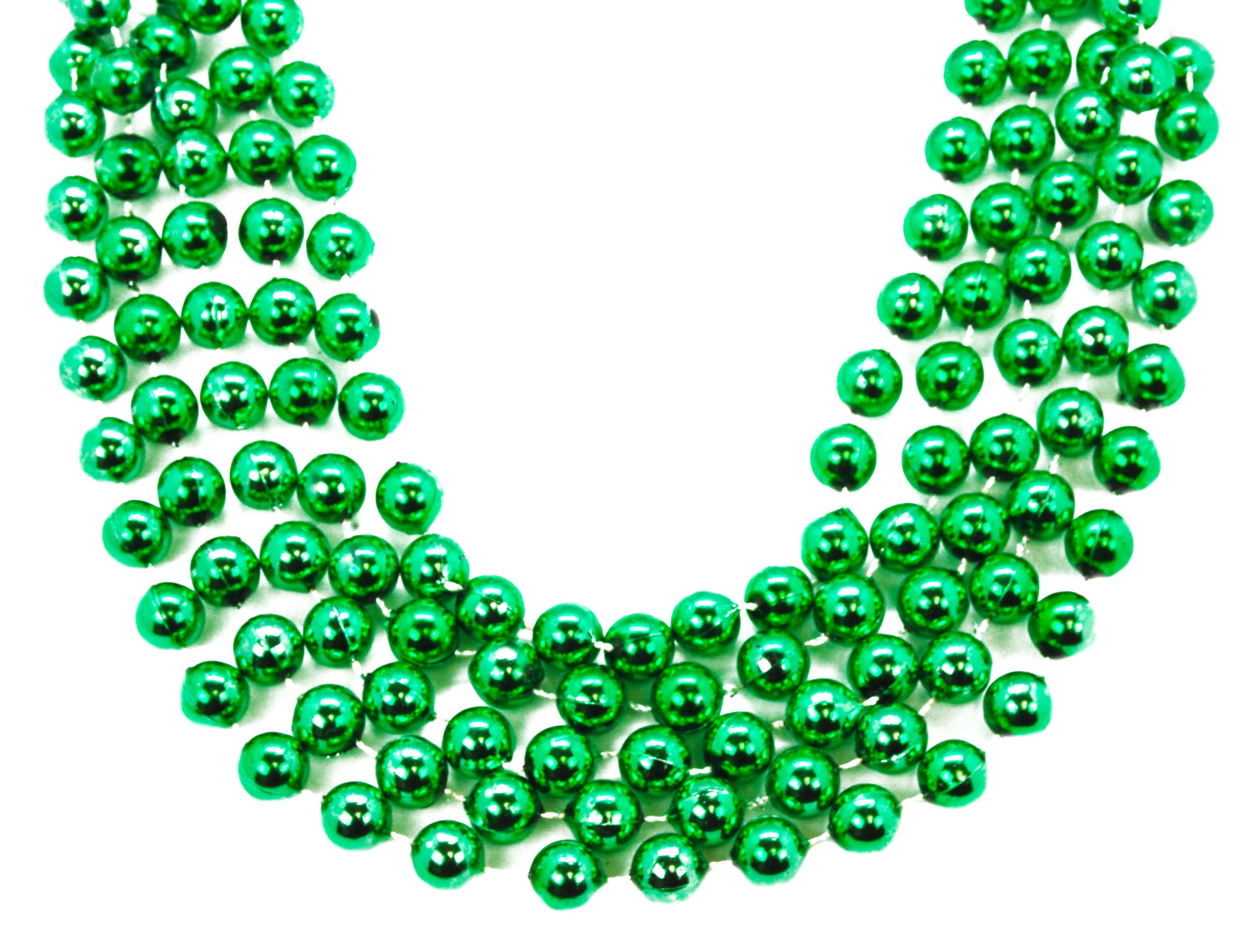 60" 14mm Round Beads Green