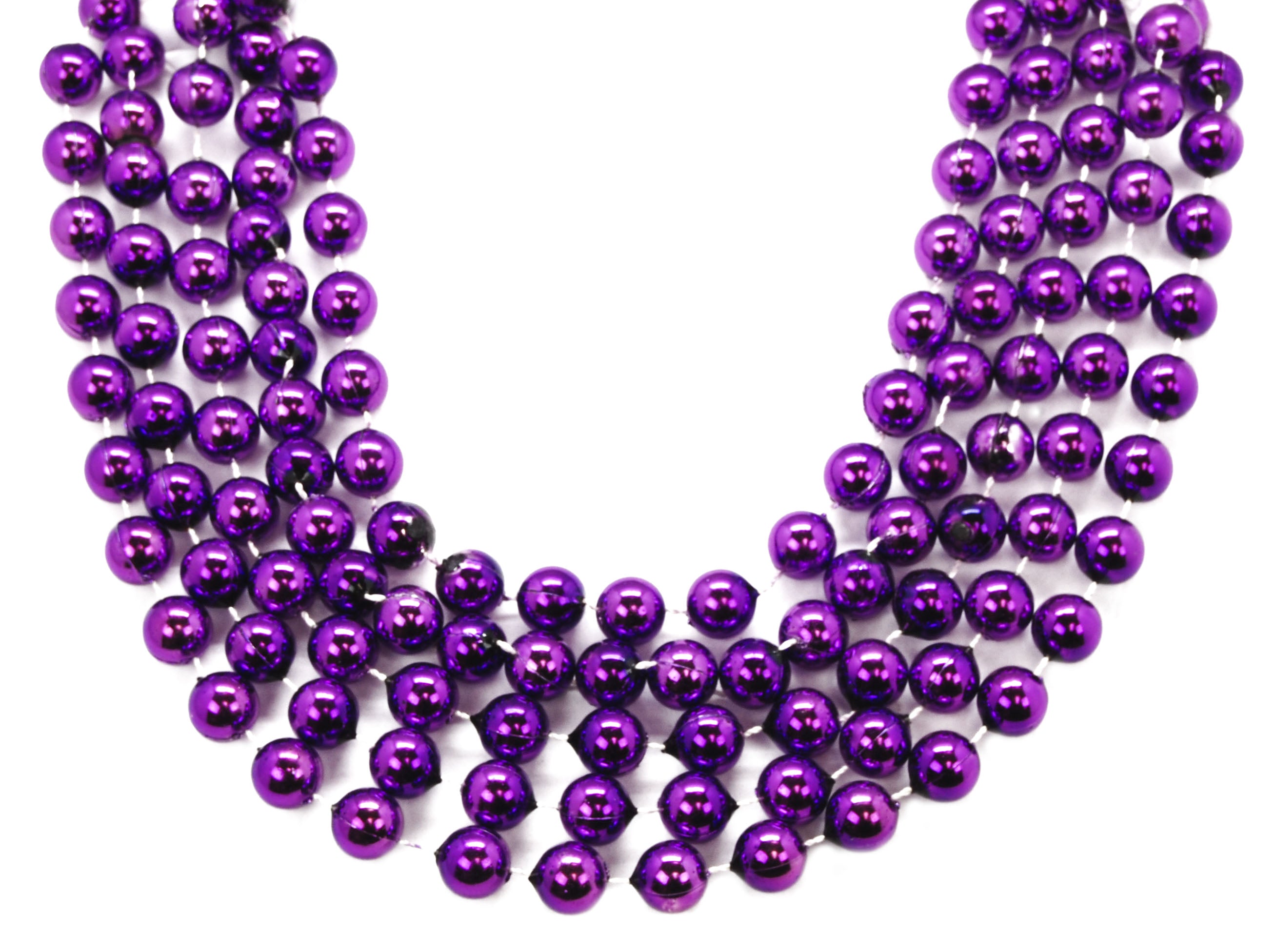 60" 14mm Round Beads Purple