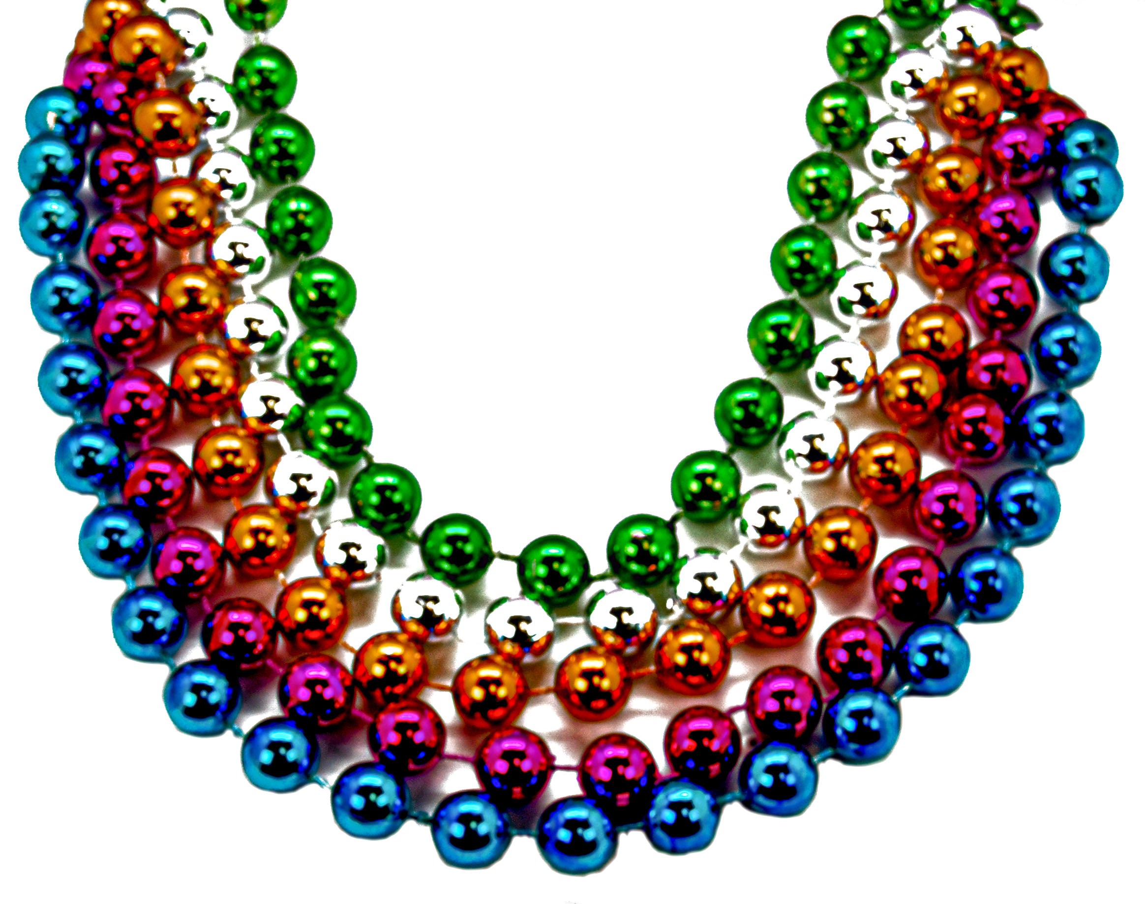 48" 16mm Round Beads Neon