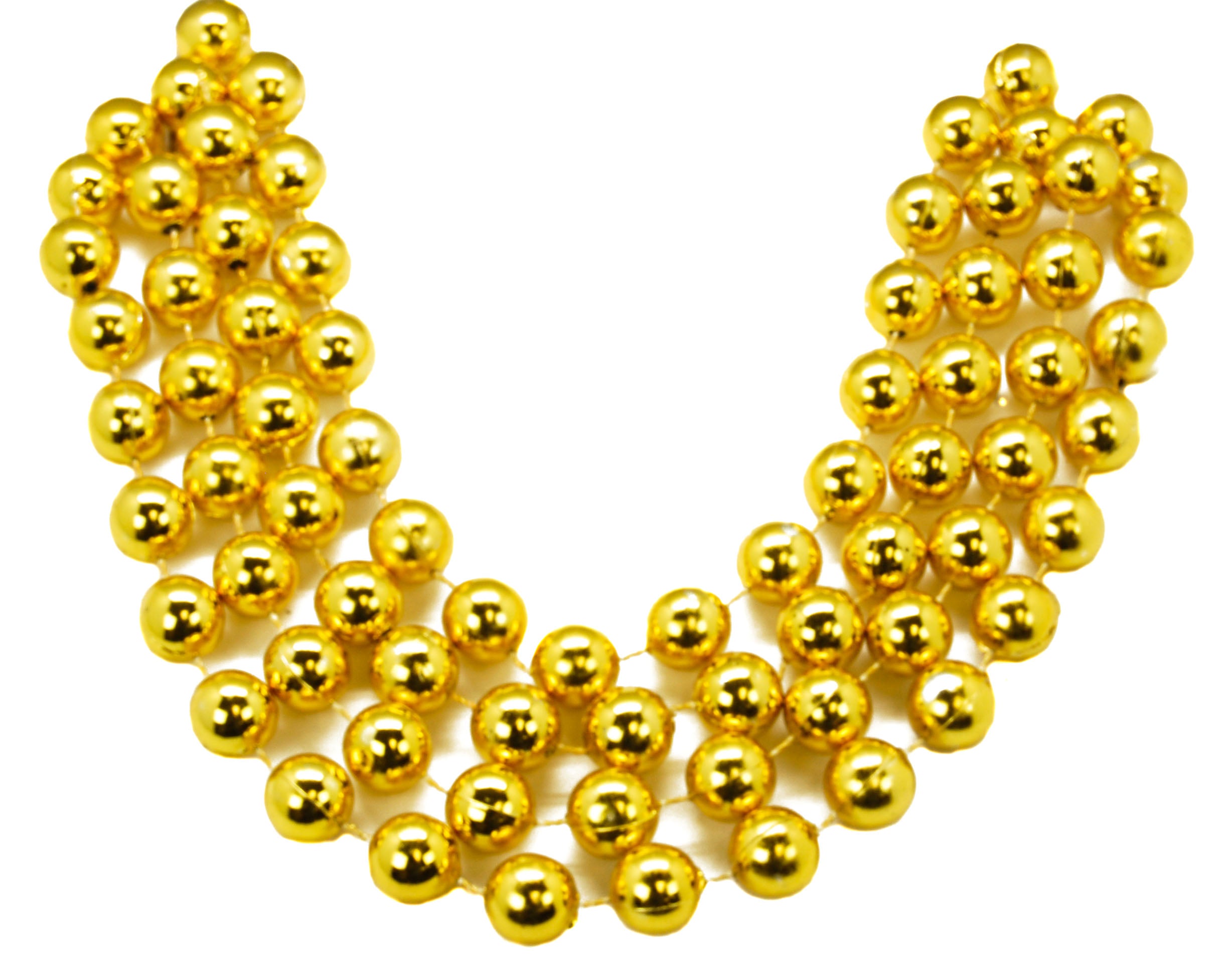 48" 18mm Round Beads Gold