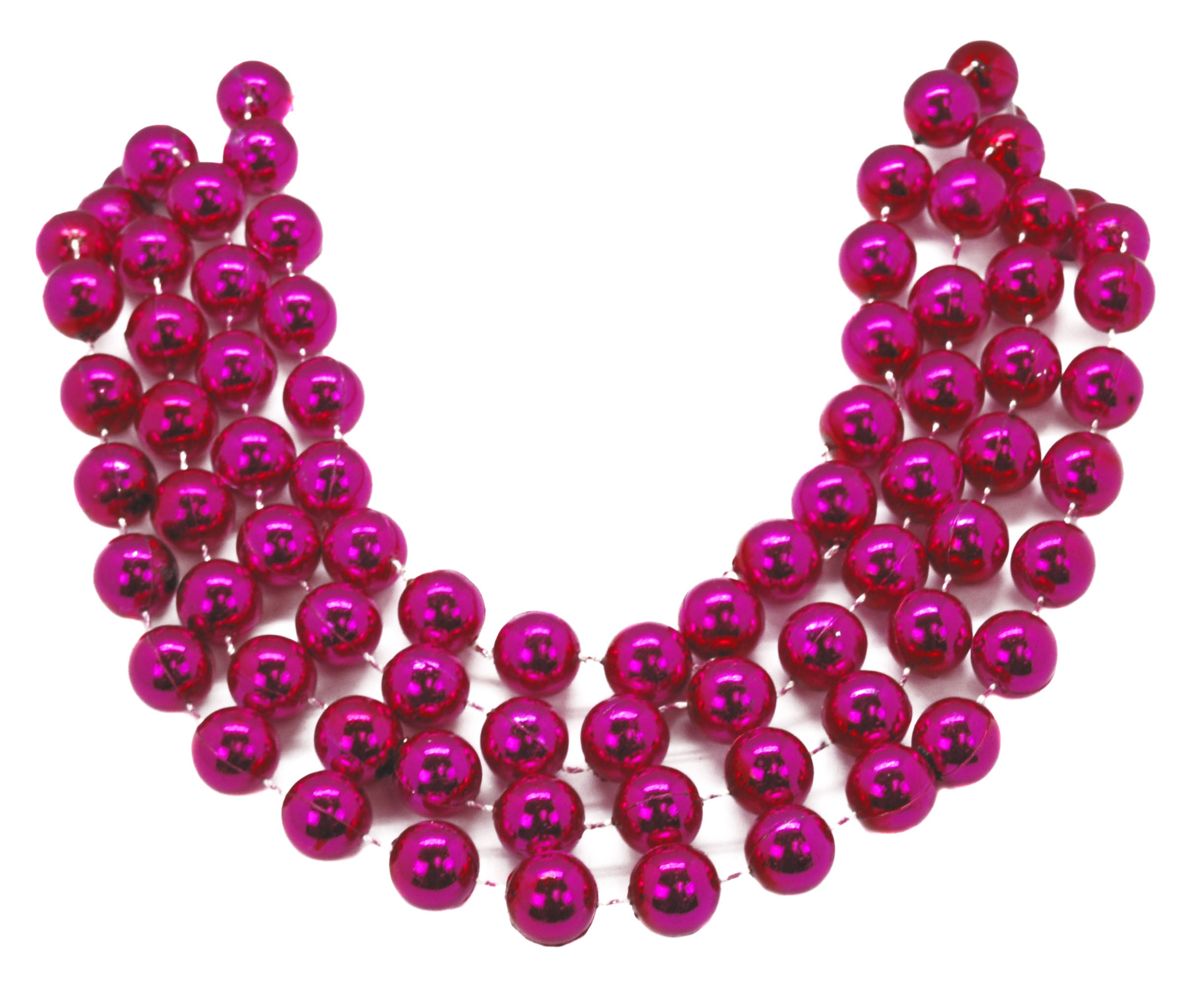 48" 18mm Round Beads Hot Pink