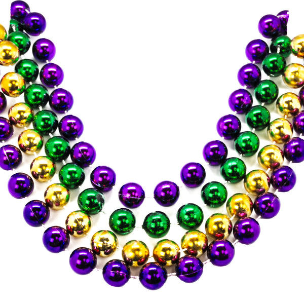 Assorted Bead Necklaces - Green, Gold, Purple - 30 100 in a