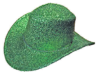 Green Glitter Cowboy Hat